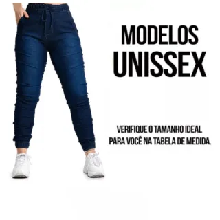 Estilosas calças femininas jogger com punho, bolso e elastano - jogger jeans feminina