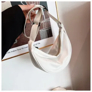 Bolsa impermeável meia lua feminina transversal em poliéster - Laranja