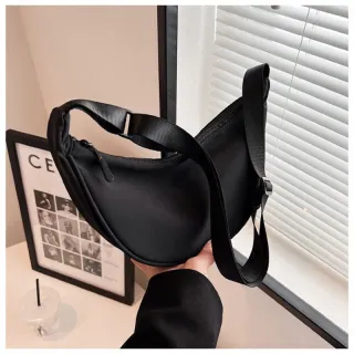 Bolsa impermeável meia lua feminina transversal em poliéster - Laranja