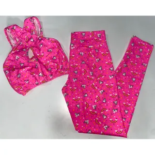 Conjunto de treino suplex feminino transpassado, calça legging e top cropped - Preto