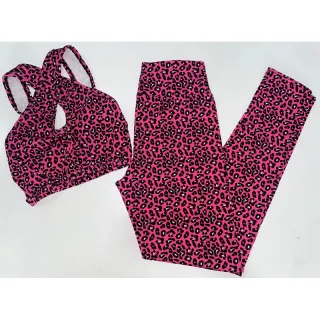 Conjunto de treino suplex feminino transpassado, calça legging e top cropped - Preto