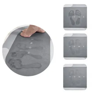 Capacho Antiderrapante Super Absorvente - Secagem Rápida para Banheiro, Varanda e Cozinha - Semicírculo - Cinza