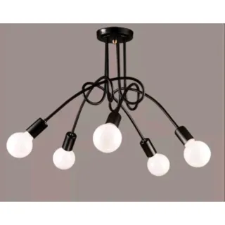 Lustre Pendente Assimétrico Sputnik Laço 5 Lâmpadas - Branco