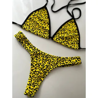 Moda Praia Biquíni Asa Delta Fio Dental - Neon texturizado