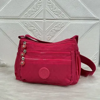 Causal Feminina Bolsa Mensageiro Ombro Nylon Multicamadas Y4387 - preta1508