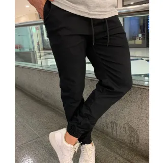 Calça Elástico Sarja Jogger Lycra Preta Esportiva Com Punhos - Jogger Branca