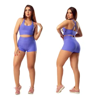 Cós Alto Short Feminino de Poliamida para Academia com Compressão - Vinho