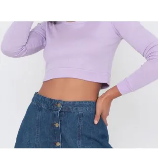 Viscolycra Manga Longa Cropped - Vermelho