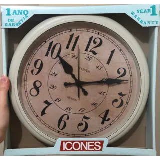 Relógio Redondo Grande (30x30) Modelo Londres e Londres Antic - Cores Diversas - Laranja Pastel