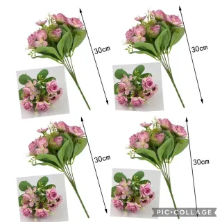 Decoração de casamento com buquê de rosas artificiais - MT1112-7 - KIT COM 2 - BRANCO