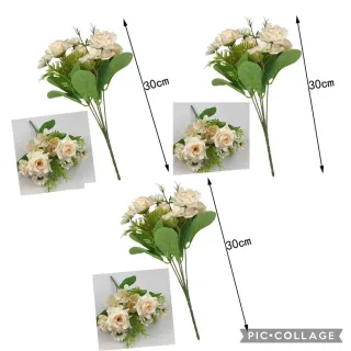 Decoração de casamento com buquê de rosas artificiais - MT1112-7 - KIT COM 2 - BRANCO