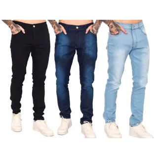 Promoção jeans masculina kit 3 skinny lycra - M+E+P