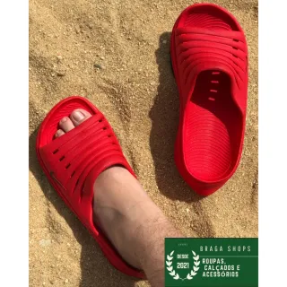 Zoom Nuvem Masculino e Feminino - Chinelo Casual Unissex - Vermelho