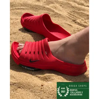 Zoom Nuvem Masculino e Feminino - Chinelo Casual Unissex - Vermelho