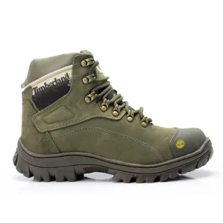 Bota Confortável Masculina em Couro Verde Original - Palmilha de Gel - 36
