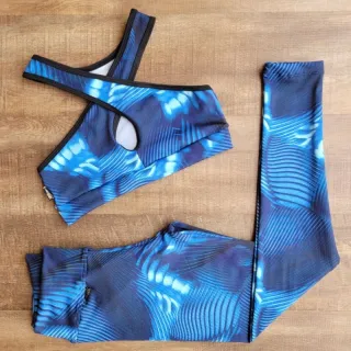 Feminino Conjuntos Fitness Calça E Top De Academia Kit 4 - Estampa variada