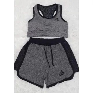 Conjunto Feminino Fitness para Corrida, Ciclista e Esporte - Top com Bojo Removível - Conjunto pink