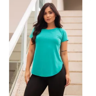 Blusas Mullet Feminina Kit - T-shirt Sobre Legging Tapa Bumbum - PRETO, PINK E ROYAL