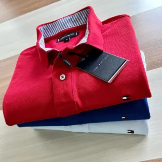 Envio Imediato! Camisa Polo Masculina Tommy Hilfiger - Modelo Básico - Vermelho