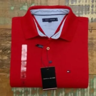 Envio Imediato! Camisa Polo Masculina Tommy Hilfiger - Modelo Básico - Vermelho