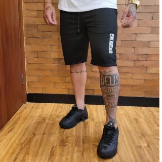 Treino Academia Casual Masculina Moletom Bermudas Kit 2 Moletinho - CINZA E GRAFITE