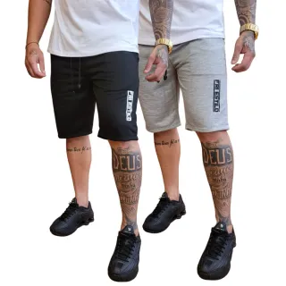 Treino Academia Casual Masculina Moletom Bermudas Kit 2 Moletinho - CINZA E GRAFITE