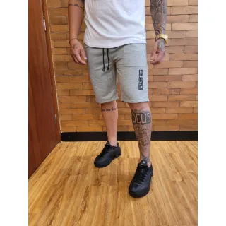 Treino Academia Casual Masculina Moletinho Bermudas Kit 3 - CINZA, VERDE MILITAR E GRAFITE