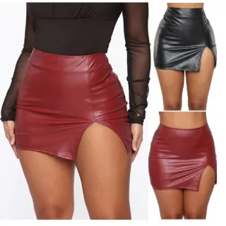 Moda gringa: Mini saia cirre curta com fenda lateral e modelagem justa - Preto