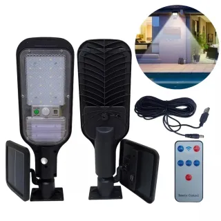 Luz Solar Externa Lâmpada Led Refletor com Sensor de Presença e Controle - Raryel - Único