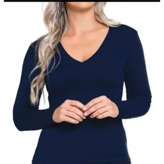 Baby Look Manga Longa Blusa Camiseta em Cores Variadas - Coral