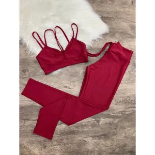 Top 4 Alças + Calça Legging Fitness - Conjunto - 5