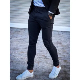 Calça social slim masculina em tecido premium acetinado - Caqui Claro