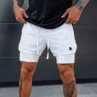 Bermuda Masculina Térmica Esportiva 2 em 1 - Raryel - Shorts Empire Preto