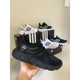 Unidades Diversas Boost Y3 - Conforto Incrível! Academia Musculação - Branco/Preto/Detalhe Verde