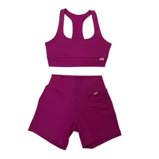 Conjunto Esportivo Feminino de Poliamida Suplex Conjunto Fitness Academia - Lilás