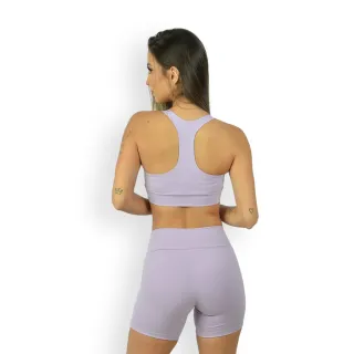 Conjunto Esportivo Feminino de Poliamida Suplex Conjunto Fitness Academia - Lilás