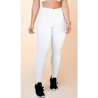 Envio Imediato - Calça Legging Feminina Lisa Cintura Alta em Malha Cotton Rosa - Cinza