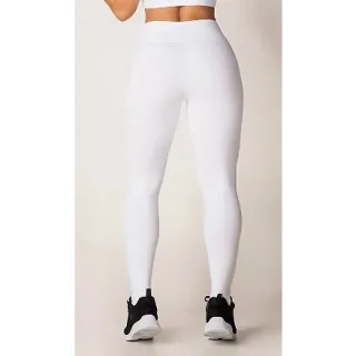 Oferta: Calça Legging Branca Feminina em Malha Cotton Lisa Cós Alto - Cinza
