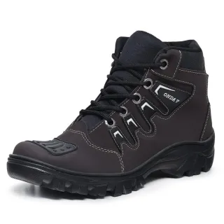 Bota Tática Coturno Masculino Motociclista Motoboy Militar Cano Médio - CAFE