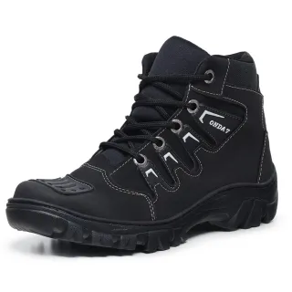 Bota Tática Coturno Masculino Motociclista Motoboy Militar Cano Médio - CAFE
