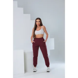 Cintura alta Calça Jogger Feminina de Moletom - Preto