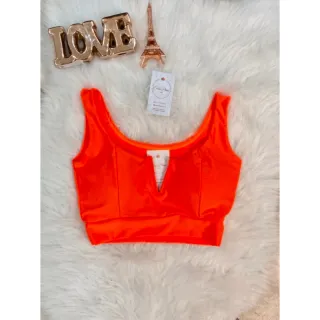 Moda Blogueira Verão Cropped Top Alça Feminina Decote Em V Aro Cod-CPAV com bojo - Preto