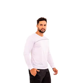 Blusa Manga Longa Masculina Dry Fit para Academia e Exercícios - Preto