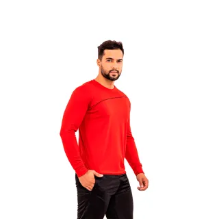 Blusa Manga Longa Masculina Dry Fit para Academia e Exercícios - Preto