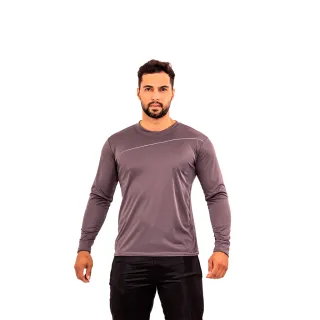 Blusa Manga Longa Masculina Dry Fit para Academia e Exercícios - Preto