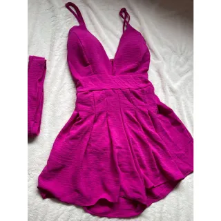 Lançamento feminino: Macaquinho luxo decote em V / verão - Laranja