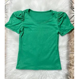 Blusa Princesa Feminina Manga Curta Canelada - Cinza