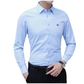 Super Oferta: Camisa Social Masculina Lisa Slim Fit Manga Longa - Verde Claro