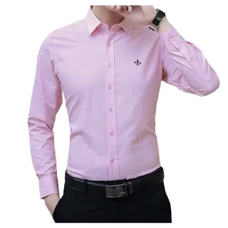 Super Oferta: Camisa Social Masculina Lisa Slim Fit Manga Longa - Verde Claro
