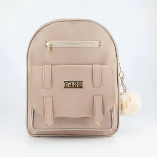 Chaveiro Pompom Detalhado para Mochilinha Feminina de Costas - Creme